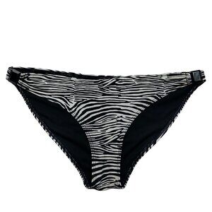 H&M Hipster Bikini Swim Bottom Size 10 Zebra Print Black White Stretch